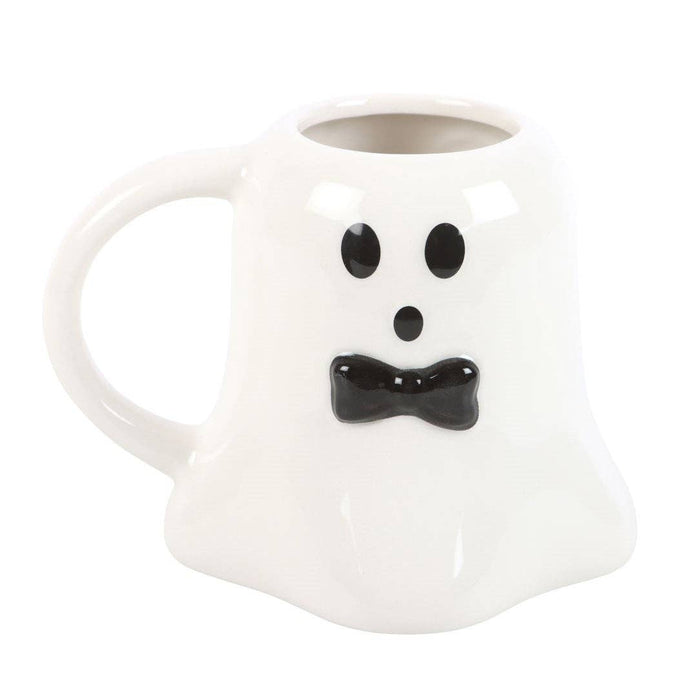 Mr Boo Ghost Shaped Halloween Mug with Bow Tie