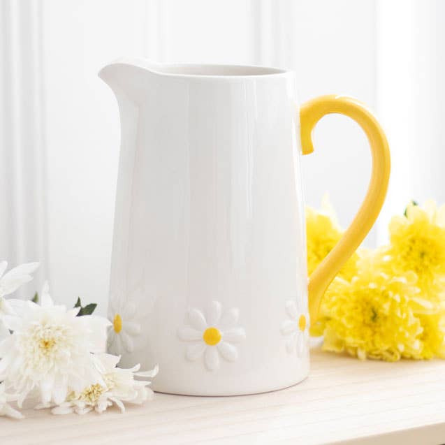 **SMALL DEFECT / Daisy Ceramic Flower Jug