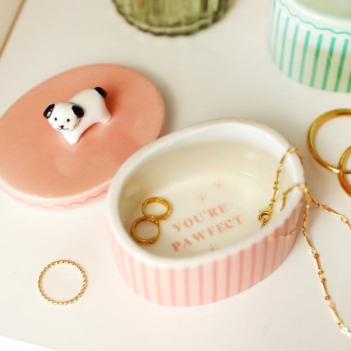 Ceramic Dog Trinket Pot