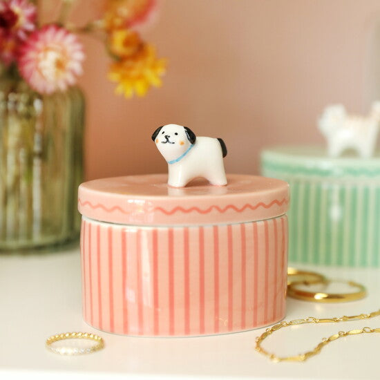 Ceramic Dog Trinket Pot