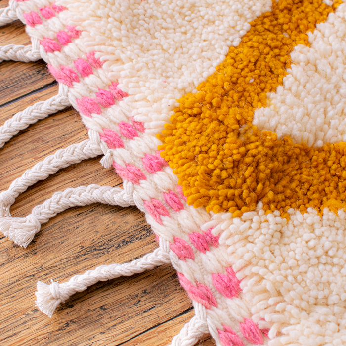 Pinky Marigold - Tapis marocain Beni Ourain - 3'2"x5'