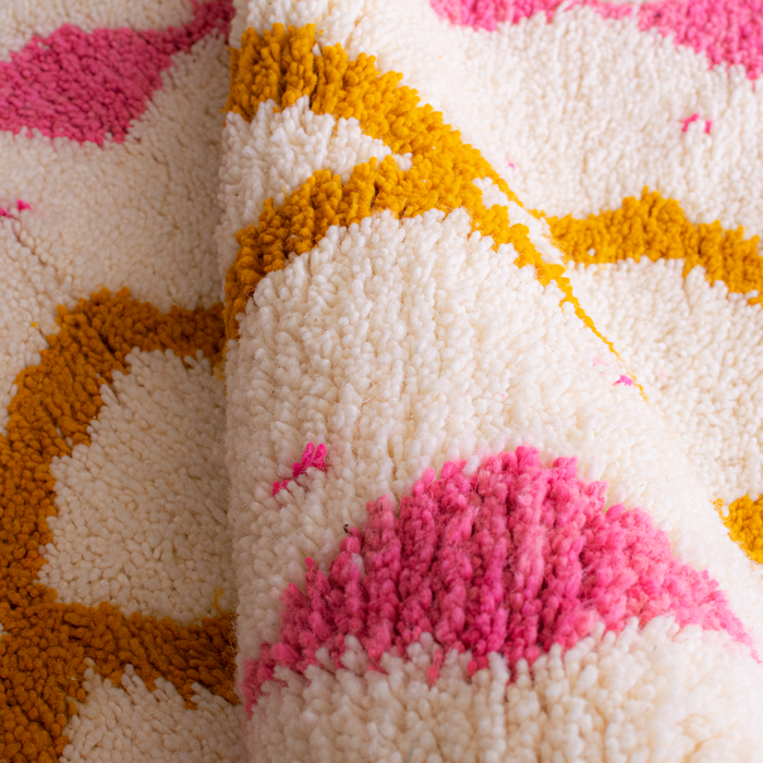 Pinky Marigold - Tapis marocain Beni Ourain - 3'2"x5'