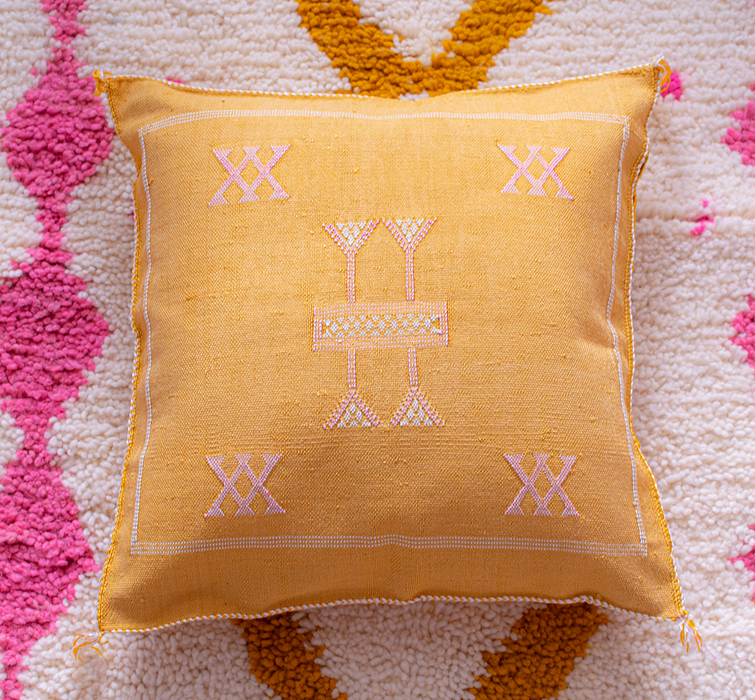 Golden Yellow -  Cactus Silk Pillow Cover